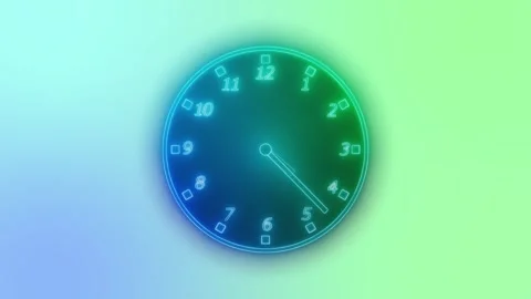 Glowing Neon Countdown Timer Clock Animation with Sleek Design Stock Footage 308046030