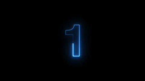 Glowing neon counting down 3,2,1 go animation on black background. neon countdow Stock Footage 313068114