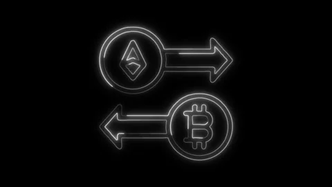 Glowing neon Currency Exchange icon isolated on black background. HD Video .. Stock Footage 316157053