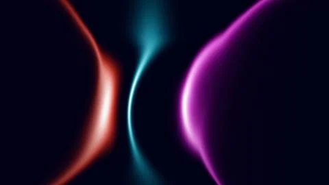Glowing neon curves on dark background Stock Illustration