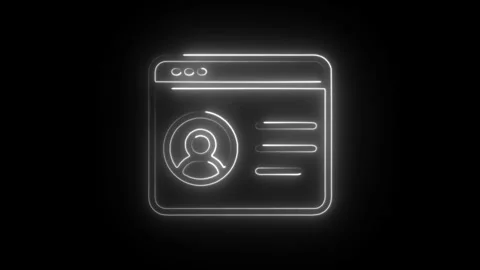 Glowing neon customer icon isolated on black background. HD Video motion gr.. Stock Footage 304128482