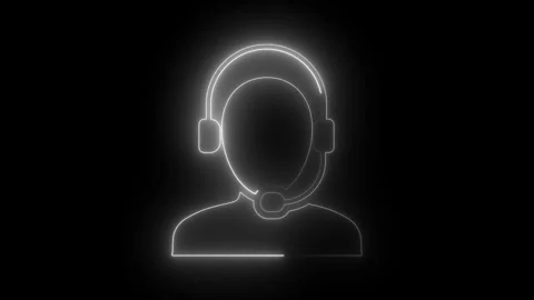 Glowing neon customer support agent animation for business communication an.. Stockbeeldmateriaal 333700571