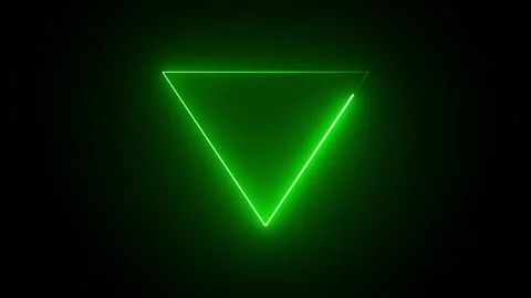 Glowing neon cyan color triangle icon animation on black background. Stock Footage 337759697
