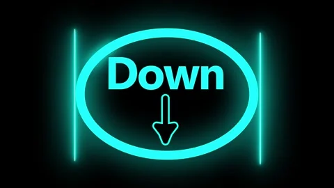 Glowing neon cyan down arrow animation abstract circle interface seamless l.. Stock Footage 317881184