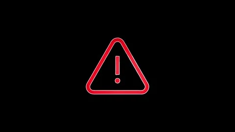 Glowing neon cyan red color warning attention icon danger mistake problems .. Stock Footage 299566529