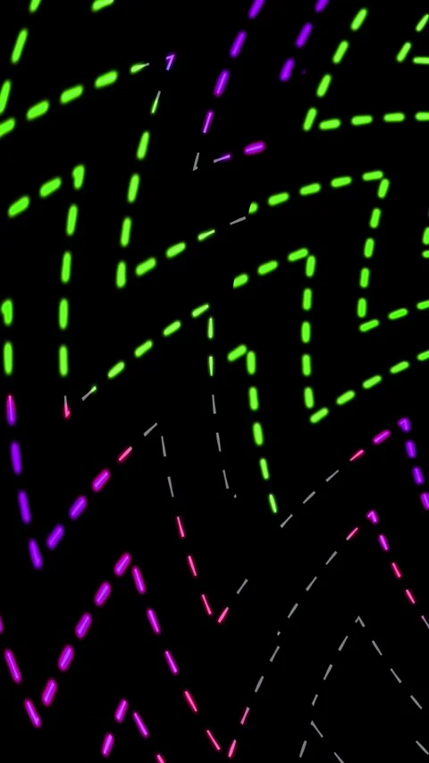 Glowing neon dash wave pattern on dark canvas. Seamless loop animation for .. Stock Footage 308743068