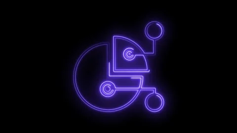 Glowing neon data chart on dark background visualization with cyberpunk style Stock Footage 316675161