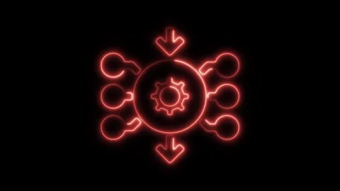 Glowing neon data modelling isolated on black background. HD Video motion g.. Stock Footage 303550940