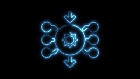 Glowing neon data modelling isolated on black background. HD Video motion g.. Stock Footage 303550953