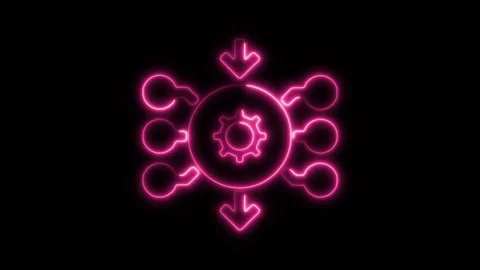 Glowing neon data modelling isolated on black background. HD Video motion g.. Stock Footage 303550982