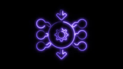 Glowing neon data modelling isolated on black background. HD Video motion g.. Stock Footage 303551005