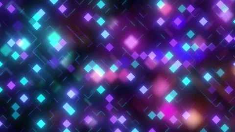 Glowing Neon Data Technology Background Flashing Squares Mosaic Rhombus Abst Stock Footage 275360908