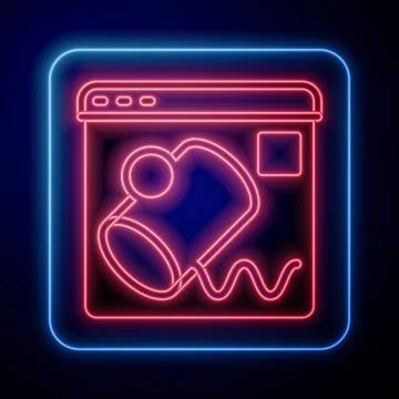 Glowing neon Data visualisation icon isolated on black background.  Vector イラスト素材