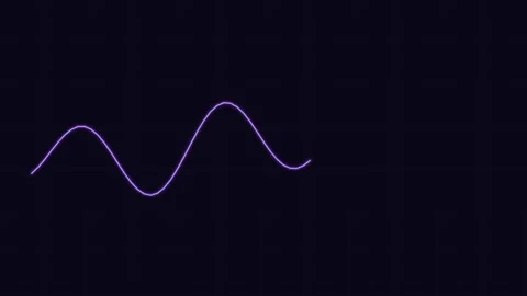 Glowing neon data wave on a tech grid, violet neon Vídeos de archivo 342595550