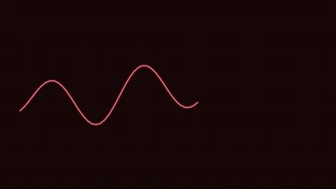 Glowing neon data wave on a tech grid, red neon 스톡 동영상 342595553