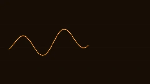 Glowing neon data wave on a tech grid, orange neon Vídeos de archivo 342595557