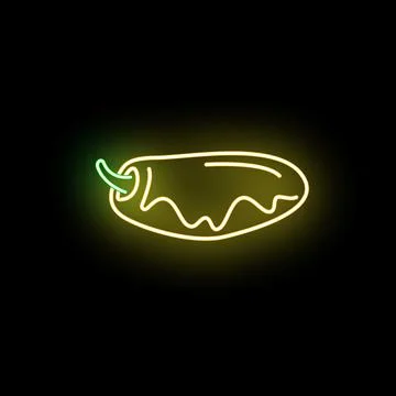 Glowing neon date fruit icon on black background Stock Illustration