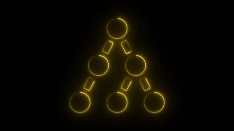 Glowing Neon Decision Tree Icon, Symbol of Analytical Choices and Data Flow.. Stock Footage 301176539