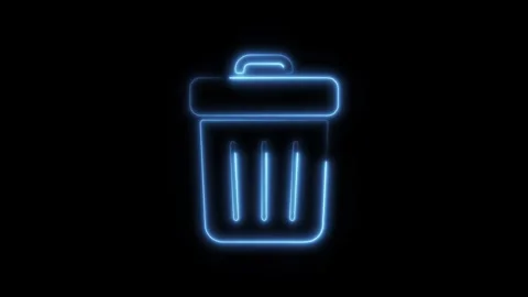 Glowing Neon Delete Icon Isolated, Symbol of Removal and Erasure, HD Video .. Stock Footage 301275205