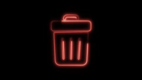 Glowing Neon Delete Icon Isolated, Symbol of Removal and Erasure, HD Video .. Stock Footage 301275208