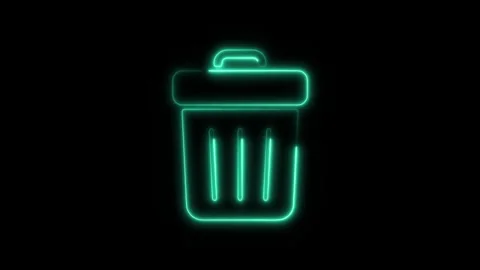 Glowing Neon Delete Icon Isolated, Symbol of Removal and Erasure, HD Video .. Stock Footage 301275218