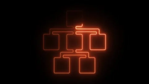 Glowing Neon Diagram Icon, Data Representation and Visualization Symbol, HD.. Stock Footage 301177568