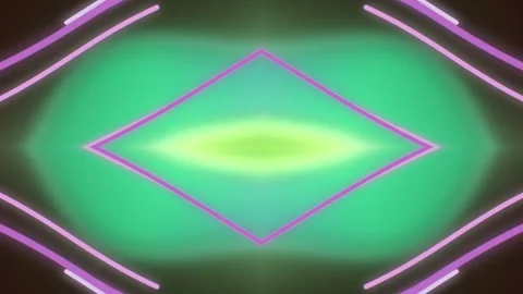 Glowing neon diamond shape, abstract background, light effect Stock Footage 331361385
