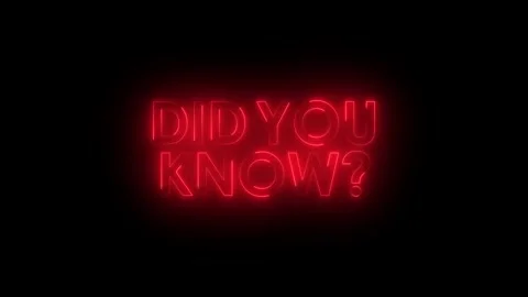 Glowing neon Did You Know? text animation isolated on black background Stock Footage 342096073