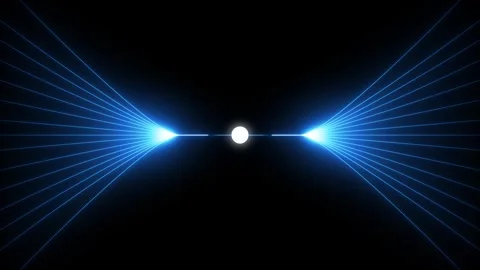 Glowing neon digital dot line particle data concept animation. Neon blue da.. Видео 335230584