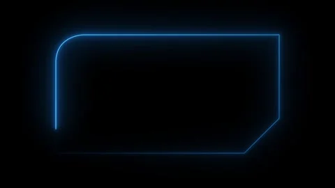 Glowing neon digital HUD frame animation. Neon blue future technology inter.. Stock Footage 335648629