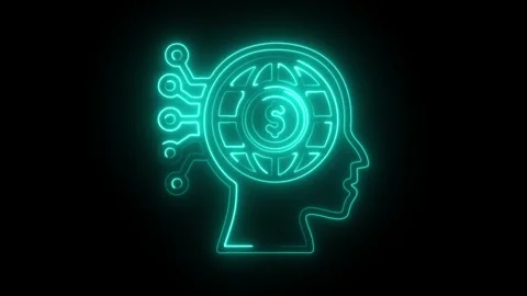 Glowing neon digital native icon isolated on black background. HD Video mot.. Stock Footage 304539360