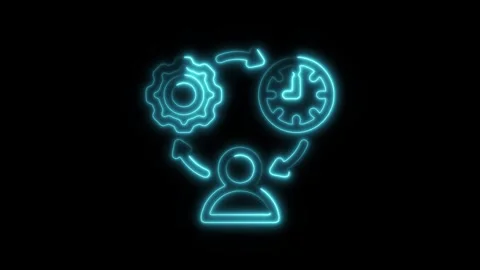 Glowing neon discipline icon isolated on black background. HD Video motion .. Stock Footage 304172243