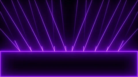 Glowing neon disco line with rectangle icon animation. Neon purple rays tec.. Видео 333522371