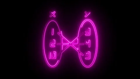 Glowing neon discrete math icon isolated on black background. HD Video moti.. Stock Footage 314643037