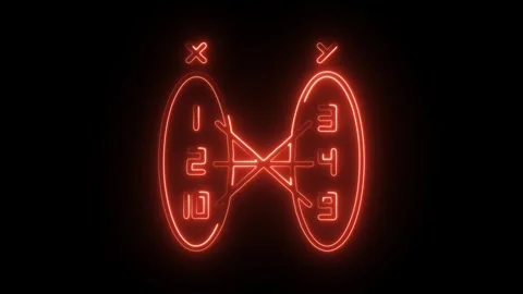 Glowing neon discrete math icon isolated on black background. HD Video moti.. Stock Footage 314643050