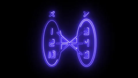 Glowing neon discrete math icon isolated on black background. HD Video moti.. Stock Footage 314643059