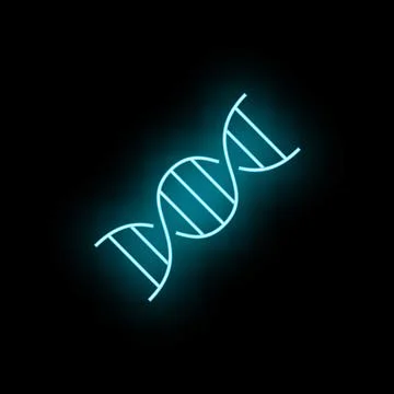 Glowing neon dna helix representing genetic science 스톡 일러스트