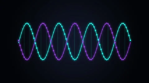 Glowing Neon DNA Strand Wave Motion Graphic Loop Stock Footage 346114889