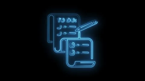 Glowing neon to do list animation concept of planning and task management with Stock Footage 330774804