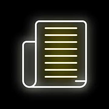 Glowing neon document icon representing digital information 스톡 일러스트