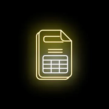 Glowing neon document icon representing data and reports 스톡 일러스트