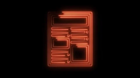 Glowing neon document layout for website design abstract modern interface Stock Footage 322971817