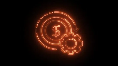 Glowing neon dollar icon isolated on black background. HD Video motion grap.. Stock Footage 314641818