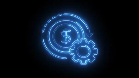 Glowing neon dollar icon isolated on black background. HD Video motion grap.. Stock Footage 314641821