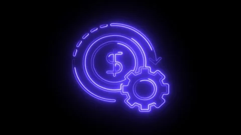 Glowing neon dollar icon isolated on black background. HD Video motion grap.. Stock Footage 314641827