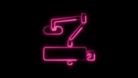 Glowing Neon Door Icon Isolated, Entryway and Security Symbol, HD Motion Gr.. Stock Footage 301205155