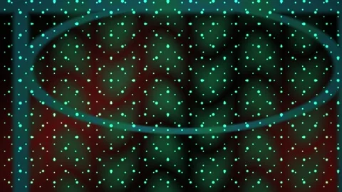 Glowing neon dots in green red and blue colors forming a geometric pattern. Stock Footage 337467788