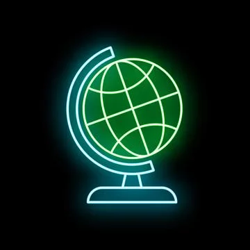 Glowing neon earth globe symbolizing global connection Stock Illustration