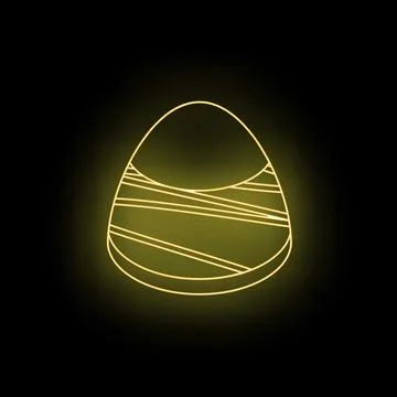 Glowing neon easter egg celebrating spring holiday on dark background イラスト素材