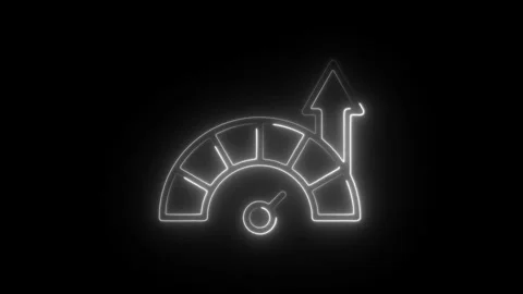 Glowing neon efficiency icon isolated on black background. HD Video motion .. Stock Footage 304114983